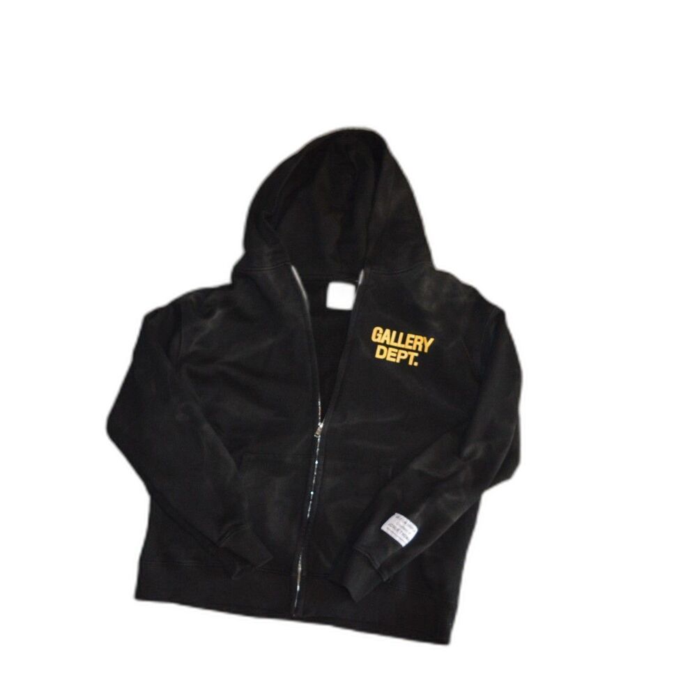 Gallery Dept. Sun Faded Bleached Josue Thomas Art English Logo Black Hoodie XL